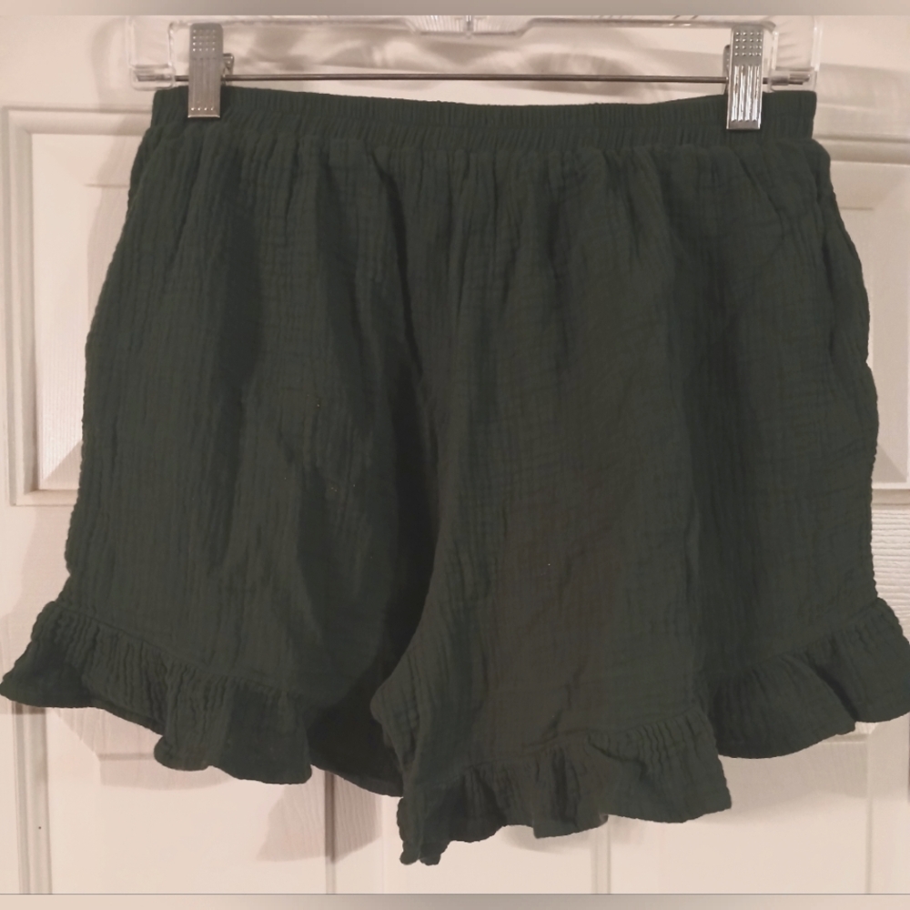 Sugar Lips Daniela High Waisted Ruffle Shorts w/Pockets 100% Cotton Size M - Picture 2 of 5